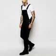 thumbnail image 6 of Outfmvch Mens Jeans Jeans For Men Mens Pocket Jeans Overall Jumpsuit Streetwear Overall Suspender Pants Romper Black L, 6 of 9