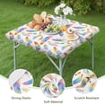 thumbnail image 4 of Rainbow Watercolor Feather Pattern Square Fitted Tablecloth with Elastic Edge,Square Table Cover,Washable Elastic Table Cover for Home Kitchen Party Decor 36"x36", 4 of 6