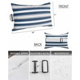 thumbnail image 3 of Pack of 2 Outdoor Lumbar Pillow Covers 11x16 Inch, Navy Blue Grey Stripe Waterproof Throw Pillow Covers Set, Farmhouse Modern Art Striped Indoor&Outdoor Decorative Cushion Cases for Patio Porch Car, 3 of 7