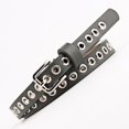 thumbnail image 1 of Ceinture en Cuir Pu pour Femmes avec Trous à Œillets Simples Cloutés Rivets Chaîne de Taille, 1 of 4