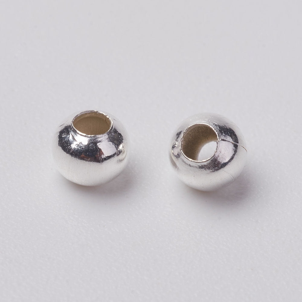 10000pcs Iron Spacer Beads Lead Free Round Silver 3.2mm Hole: 1mm
