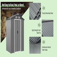 thumbnail image 4 of Spaco 6 x 4 Feet Galvanized Steel Storage Shed with Lockable Sliding Doors, Multipurpose Storage Shed for Outdoor as Backyard, Garden, Patio, Lawn, Gray, 4 of 16