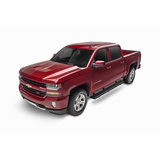 N-Fab Running Board GFC07CC-TX Growler; Textured Powder Coated; Black; Aluminum; Unlighted; Rocker Panel Mount; With Sure Grip Tread And Aluminum End Caps