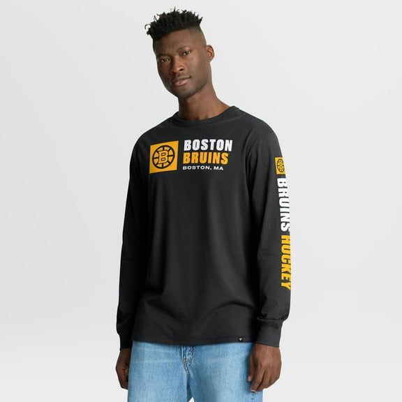 Men's Fanatics  Black Boston Bruins Goal Crease Legacy Long Sleeve T-Shirt