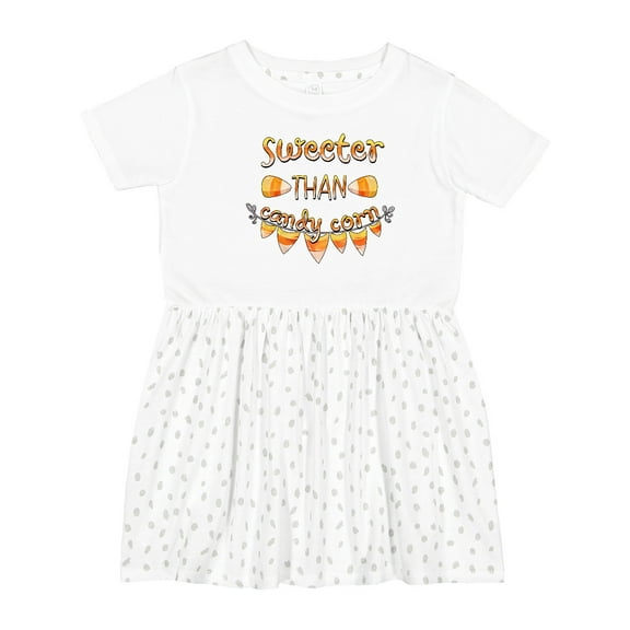 Inktastic Sweeter Than Candy Corn Halloween Girls Toddler Dress