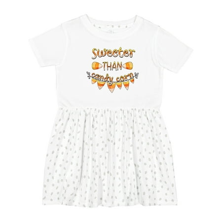 

Inktastic Sweeter Than Candy Corn Halloween Girls Toddler Dress