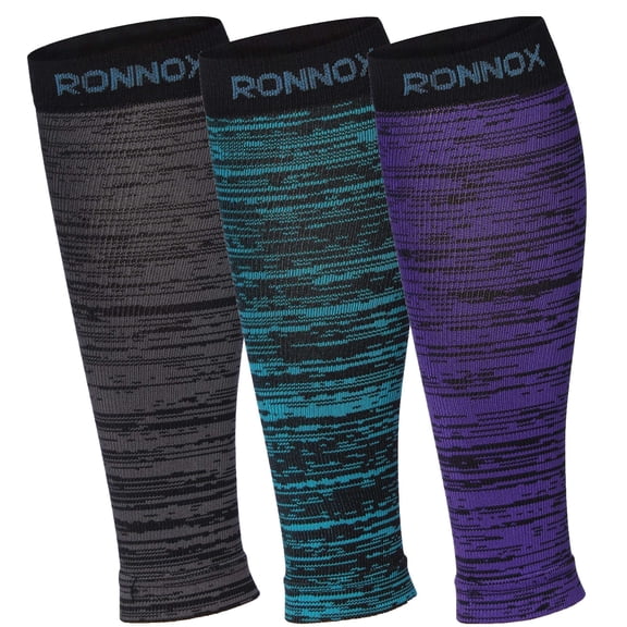 Tipi Toe Unisex 3 Pairs Premium Compression Calf Sleeves - Performance Support for Running, Exercise & Recovery