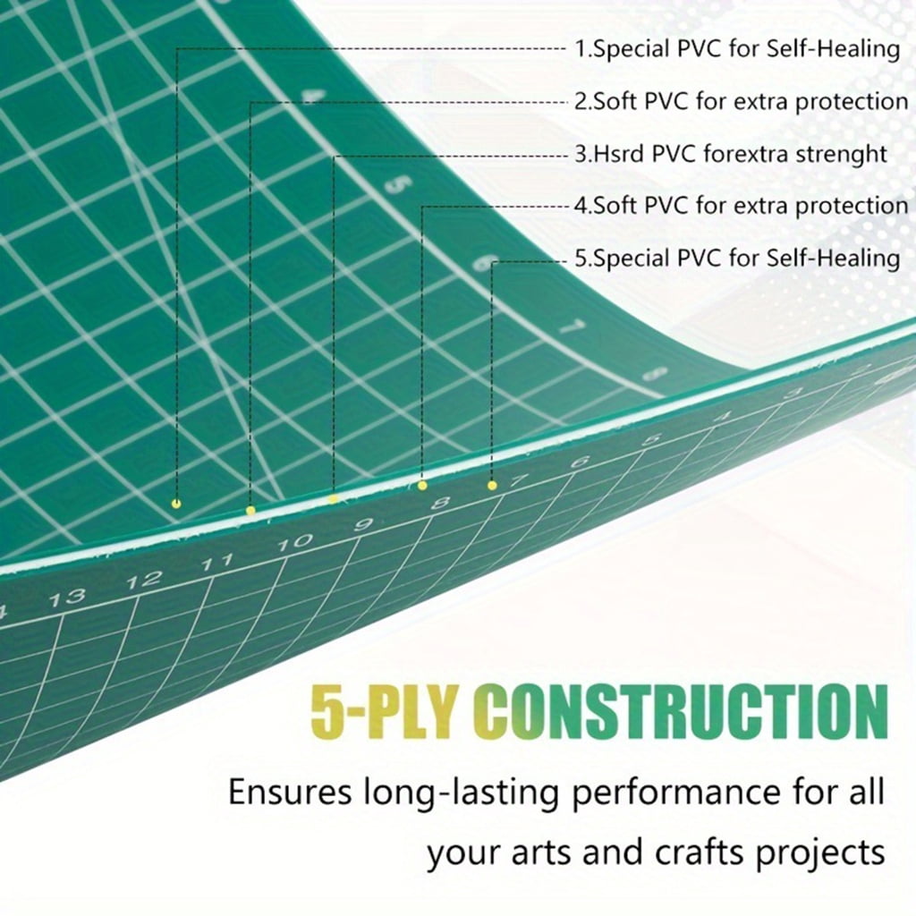 CIYISON Multipurpose Cutting Mat Double Sided Craft Cutting Mat Gridded Rotating Cutting Board Mat for Sewing, Quilting Project
