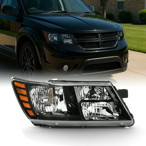 AKKON - Passenger Side Lamp Fits 2009-2020 Dodge Journey Black Trim Original Manufacturer Style Headlight Assembly