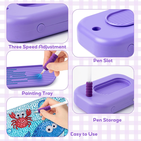 Laffact Adult Electric Pen Set Vacuum Style Art Drawing Pens,Not Included Batterys and Plug,Violet