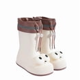 thumbnail image 3 of Cute Rain Boots for Women Big Eye Drawstring Cuff Mid Calf Rain Boots Waterproof Windproof Adjustable Slip On Garden Work Footwear, 3 of 7