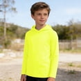 thumbnail image 2 of Kids UPF Sun Protection Long Sleeve Hooded T-Shirt, Solid Color Raglan Lightweight Quick Dry Outdoor Hoodie Top, Boys Girls Casual Summer Activewear(Yellow,15-16 Years), 2 of 6