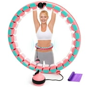 Weighted Hula Hoop Fitness Hoop for Adults, Smart Adjustable 27 Detachable Knots Pilates Circles