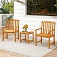 thumbnail image 4 of Gymax 2PCS Outdoor Dining Chairs Acacia Wood Slatted Patio Chairs w/ Inclined Backrest, 4 of 7