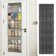 thumbnail image 2 of Organizador de zapatos para colgar en la puerta, 24 bolsillos de malla, zapatero para colgar en la puerta, bolsa de almacenamiento colgante transpirable para zapatos, calcetines y juguetes, 2 of 7