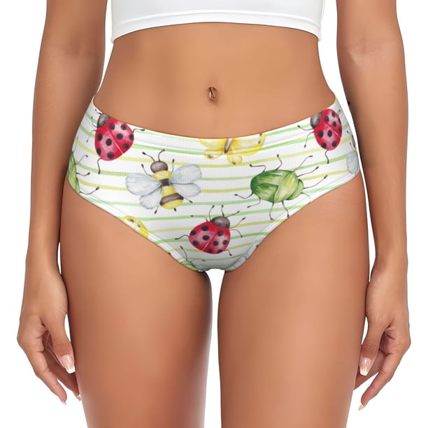Fotbe Insects Calzones Estampados para Mujer – Ropa Interior de Algodón, Cómoda, Suave y Elástica-Medium