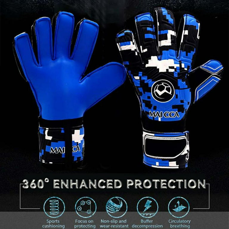 Kids Youth Goalie Gloves Wear Resistant Goalkeeper For Boys Girls Strong Grip Soccer With Finger Protection Size 10 Yellow