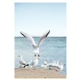 thumbnail image 3 of Póster de lienzo con estampado de playa, mar, océano, arte de pared, puente, hojas, tortuga, gaviota, pintura vibrante de verano, imagen nórdica para decoración del hogar, 3 of 5