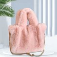 thumbnail image 4 of Bolsa de hombro de felpa Moda Otoño Invierno de piel sintética Suave para el trabajo (Rosa S) Likrtyny Para Estrenar, 4 of 6