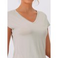 thumbnail image 4 of DARING DIVA Women's Short Sleeve Pajama Set Loungewear Long Pants Sweatsuit XS Beige, 4 of 6