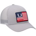 thumbnail image 3 of Men's Huk Gray Huks and Bars American Trucker Snapback Hat - OSFA, 3 of 4