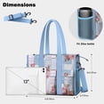 thumbnail image 5 of Teacher Tote Bag,Pioneer Flower Floral Print Pattern Teacher Utility Tote Bag,Large Work Tote Bags for Women with Multiple Pockets,Top Zipper Closure,13.8x10.6x6.7 Inch, 5 of 5