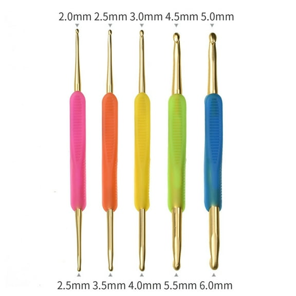 GOOHOCHY 5 Pcs Crochet Hooks Kit Anti-slip Crochet Smooth Crochet Hooks 5pcs