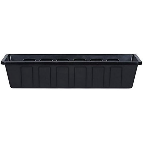 Poly-Pro Plastic Flower Box Planter, Black, 18-Inch