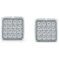 thumbnail image 2 of Bling Jewelry Mens  Hip Hop Square CZ Stud Earrings for Men, Sterling Silver, 5-7 MM, 2 of 6