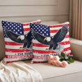 thumbnail image 2 of American Flag Bald Eagle Pillow Covers 2 Pack Independence Day Pillowcase Waterproof Outdoor Throw Pillow Cover for Patio Garden Square Cushion 16”x16”, 2 of 9