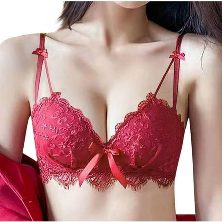 Womens Underwire Sports Bra Women s Lace Balconette  New Trendy Wireless Underwear Bralette Balconette for Women Plus Size 38/85AB