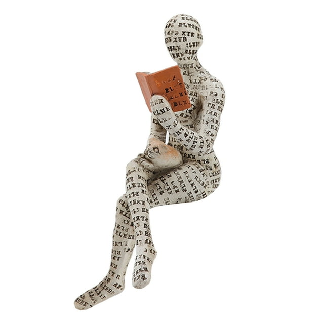 Figurine Femme de Lecture, Idéal Cadeau Résine Innovante Lecture Femme Ornement Résistant aux Intempéries pour Table à Manger B