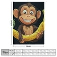 thumbnail image 4 of BCIIG Monkey Blanket Super Soft Cozy Monkey Banana Fleece Throw Blankets Lightweight Animal Plush Bedding Monkey Stuff Blanket Gifts for Men Women Kids Girls Boys Bed decor 40x50in, 4 of 6