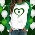 thumbnail image 7 of Craaazy Women's Green Shamrock St Patricks Day Crewneck Long Sleeve Shirts, 7 of 7