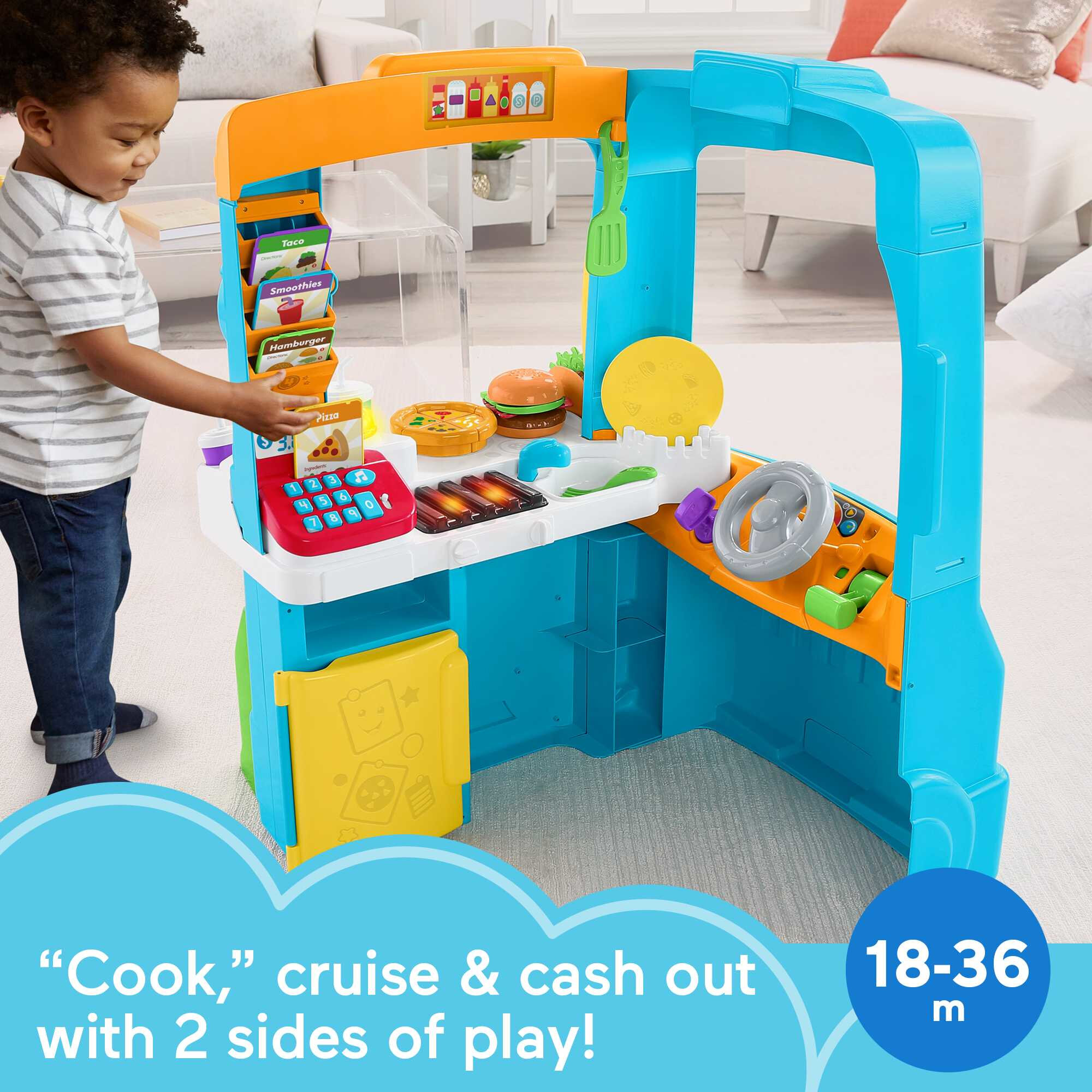 Fisher-Price Laugh & Learn Servin’ Up Fun Food Truck Electronic Activity Center for Toddlers - image 3 of 8