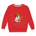 thumbnail image 4 of Tween Girls Pumpkin Skeleton Bat Ghost Sweatshirt Cute Print Long Sleeve Crewneck Pullover Kids Top Fall Winter School Outing Clothes Red Size 11-12T, 4 of 4