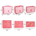 thumbnail image 4 of 6 Pcs Travel Organizer Storage Bag Set For Clothes Tidy Wardrobe Suitcase Pouch Case Shoes Packing Cube Bag Home Storage Gray, 4 of 6