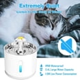 thumbnail image 3 of Eurhowing Cat Water Fountain, 2.4L/81oz Stainless Steel Pet Fountain with 4 Filters, Ultra-Quiet Automatic Water Dispenser for Cats, Dogs, Small Pets, 3 of 8