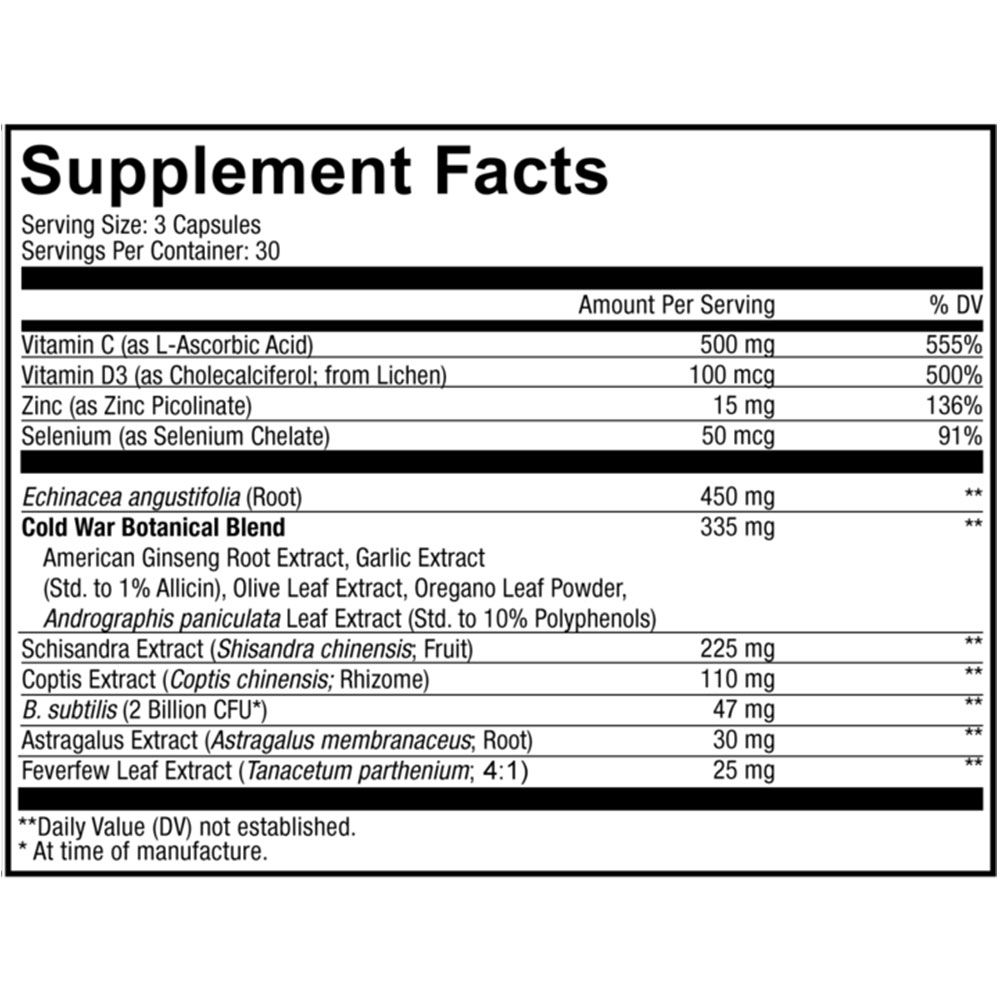 Codeage Clearhead, Echinacea, Zinc, Vitamins C & D, Garlic, All Seasons Vegan Cold Weather Supplement, 90 ct