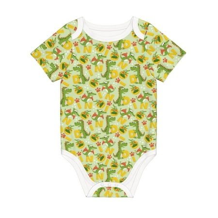 

Coaee Cartoon Dinosaurs Cute Dinosaurs for Soft Cotton Baby Short-Sleeve Bodysuit Baby Girls Boys Bodysuit Romper