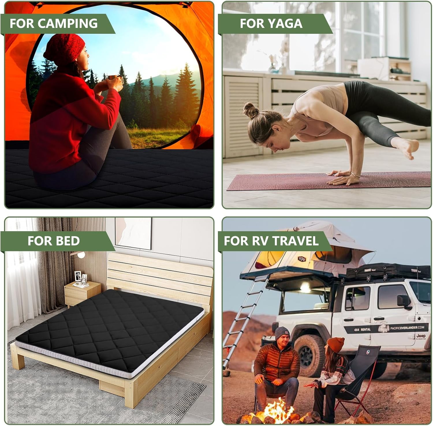 ABORON Futon Mattress Twin Size 4" Thick Japanese Floor Mattress Folding Guest Mattress Protable Roll up Mattress Soft Memory Foam Tatami Mat Sleeping Pad for Bedroom Camping Tent