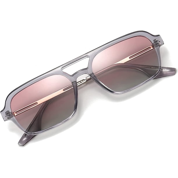 Gafas de sol de aviador polarizadas cuadradas para mujer y hombre, gafas de sol vintage