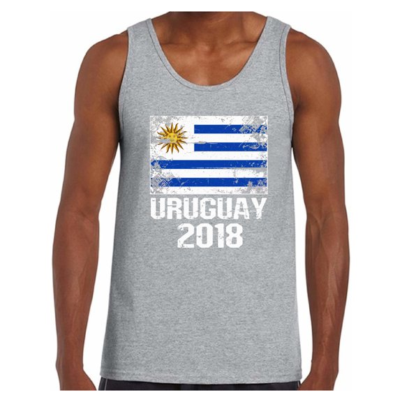 Awkward Styles Uruguay 2018 Tank Top for Men Uruguayans Flag Soccer Muscle Shirt
