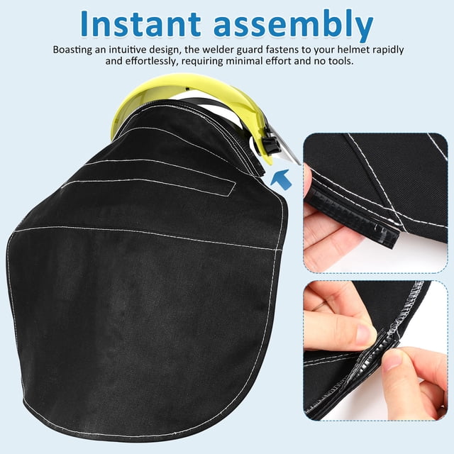 unbranded Protector Extendido Para Casco De Soldadura Negro Con De Cuello Para Mayor Seguridad
