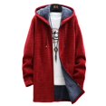 thumbnail image 5 of Abrigo largo de punto para hombre, cárdigan con capucha de chenilla acolchada de terciopelo para hombre, suéter grueso de diseño de longitud más larga, 5 of 5