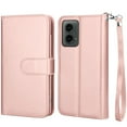 thumbnail image 3 of Takfox Moto G 5G 2024 Case, for Motorola Moto G Play 5G 2024 Wallet Case, PU Leather w Credit Card Holder Flip Cover [9 Card Slots][Kickstand] Magnetic Detachable Hard Case & Strap -Rose Gold, 3 of 9