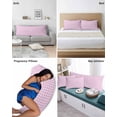 thumbnail image 6 of Pink Grid Pillow Covers King Size, Checkered Plaid Gingham Lattice Trellis Print Soft Bed Throw Pillowcases Breathable Cooling Long Lumbar Body Pillow Sham Cover for Bed Sofa 20''x40'', 6 of 7