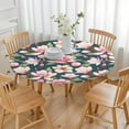 thumbnail image 3 of Round Fitted Tablecloth with Elastic Edges Fits 36"-44" Round Tables Pioneer Colorful Floral Waterproof Table Cover Washable Indoor and Outdoor for Party Kitchen Dinner Banquet Patio Picnic, 3 of 7