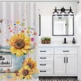 thumbnail image 5 of Sunflower Elephant Shower Curtain for Bathroom Durable Water-proof Women Men Quick-Drying Hello Sweet Cheeks Shower Curtain with 12 Hooks for Hotel Home Decor Bath Accessories 72x72 Inch, 5 of 6