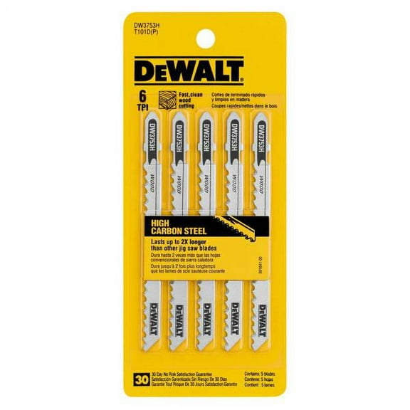 DEWALT 5-Piece 4  6 TPI Fast/Clean Jig Saw Blade